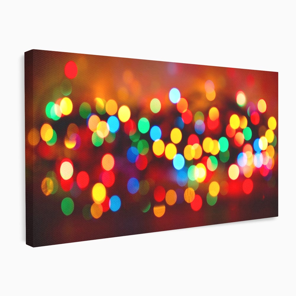 Tablou canvas cu tablou canvas cu lumini bokeh, fara rama, pe sasiu de lemn